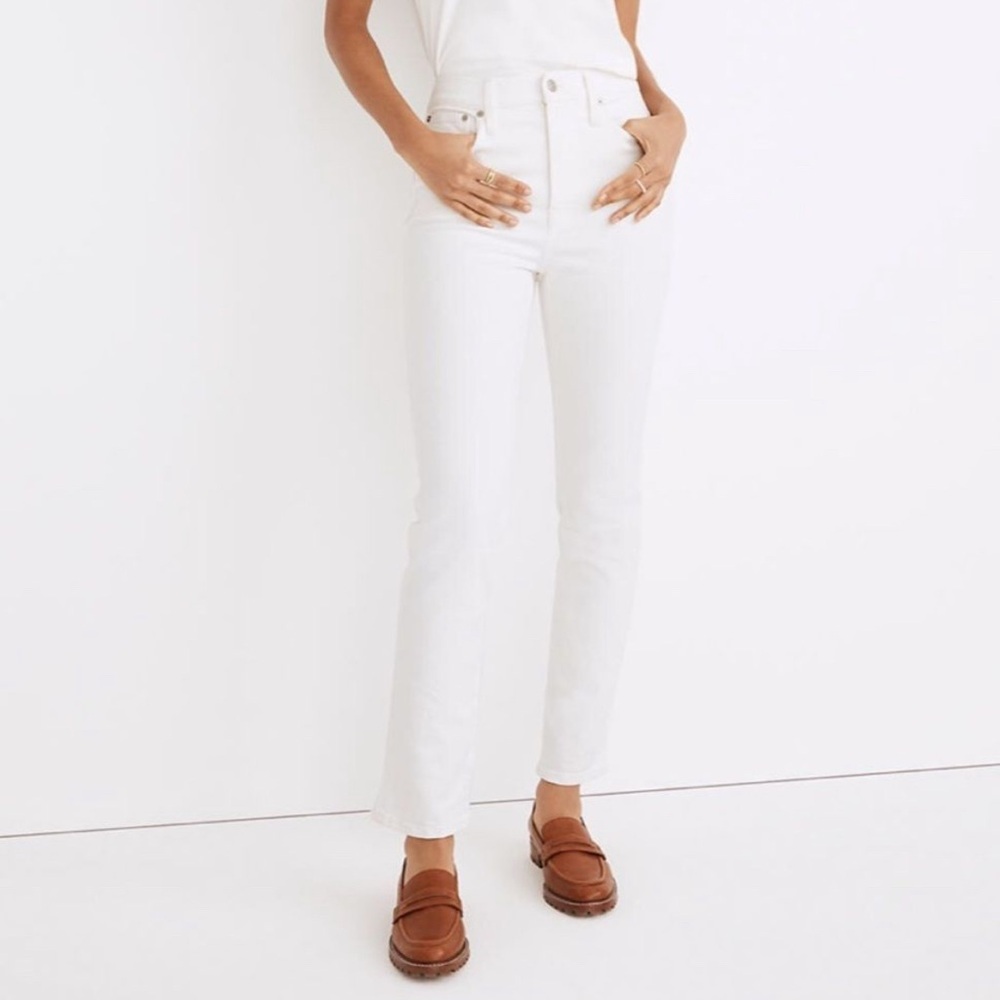 EUC Madewell White Straight Leg Jeans, the perfect vintage style, 31
